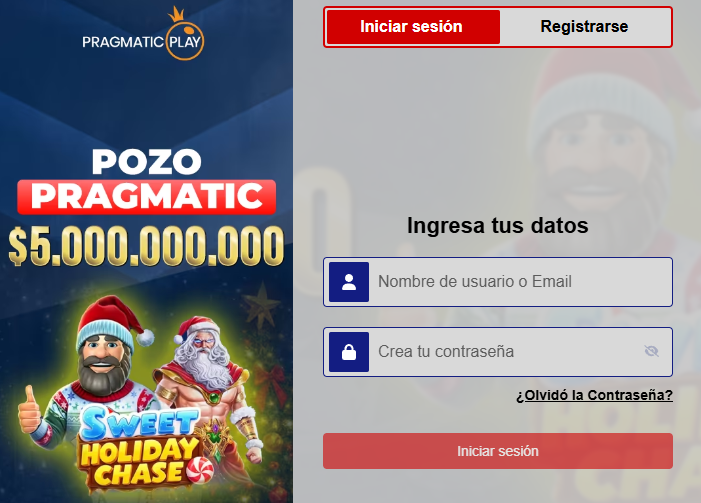 Formulario para iniciar sesión en Rojabet