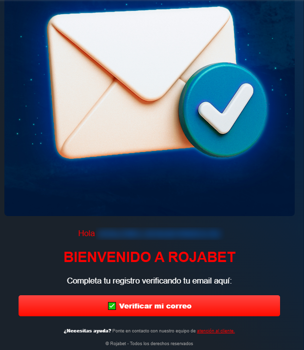 Verificación de cuenta en Rojabet